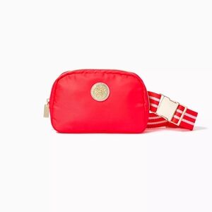 Lilly Pullitzer Jeanie Belt Bag in Mizner Red Striped Web Adjustable Strap